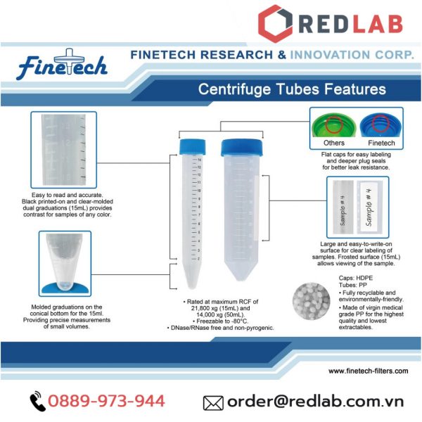ống ly tâm Finetech - Redlab
