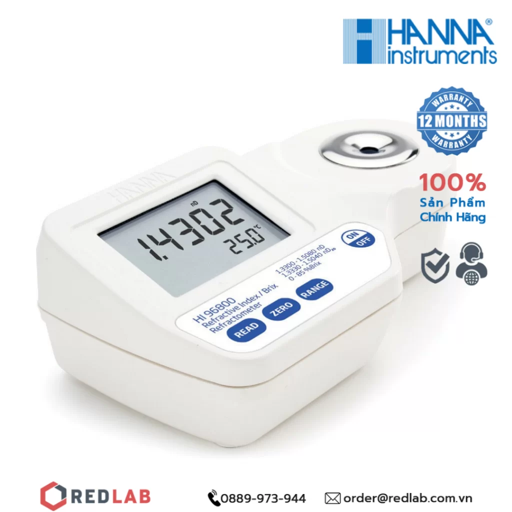 Redlab - máy đo độ brix và đo chỉ số khúc xạ HANNA  ứng dụng lab mỹ phẩm