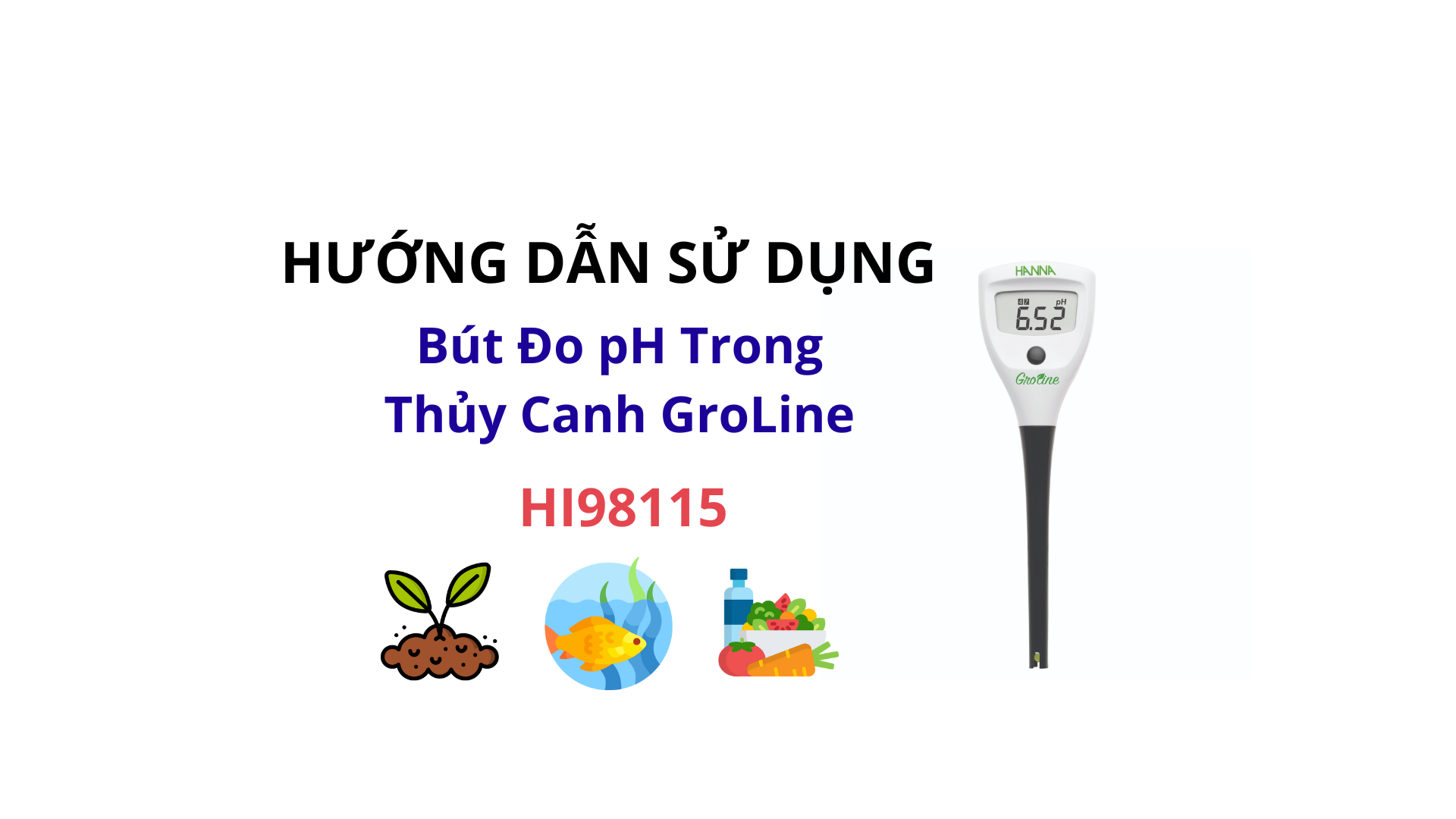 Hướng dẫn sử dụng Bút Đo pH Trong Thủy Canh GroLine Hanna HI98115